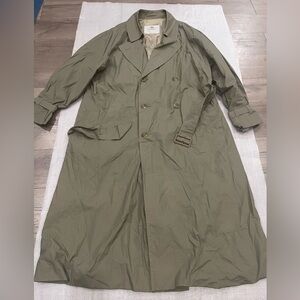 [40R]Aquascutum Men's Olive Green Trench Coat